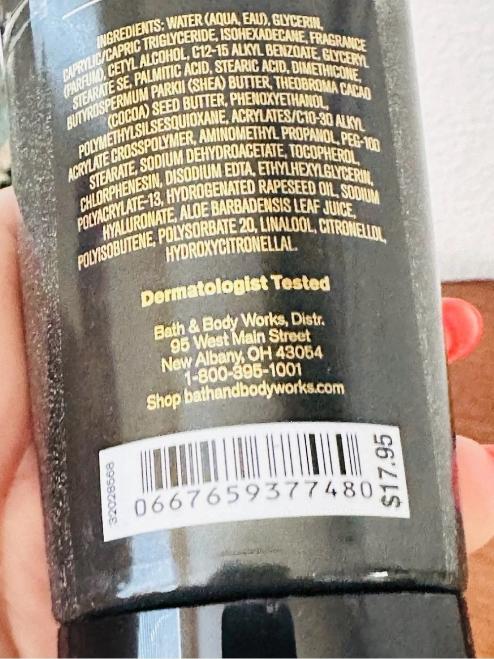 Bath & Body Works Men’s Vanilla Noir Body Cream - Black